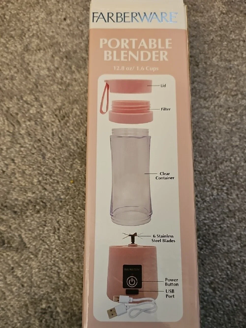 J2🔹️❤️ Farberware Portable Blender — Blush Pink